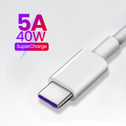 ILEPO 5A rápido de la carga del USB C Cable USB tipo C para Huawei SCP P40 Pro Mate 30 P30 Pro 40W de carga rápida para Xiaomi Redmi ► Foto 1/6