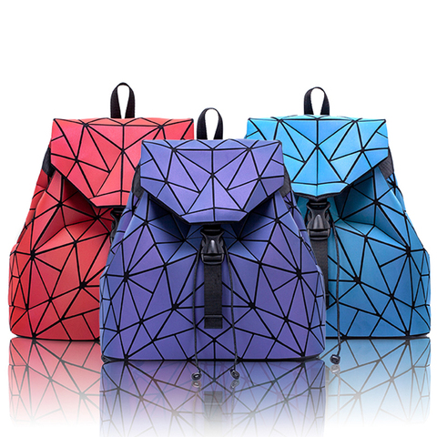 Mochila luminosa bao para mujer, morral geométrico para chicas adolescentes, bolso escolar femenino con diamantes de láser ► Foto 1/5