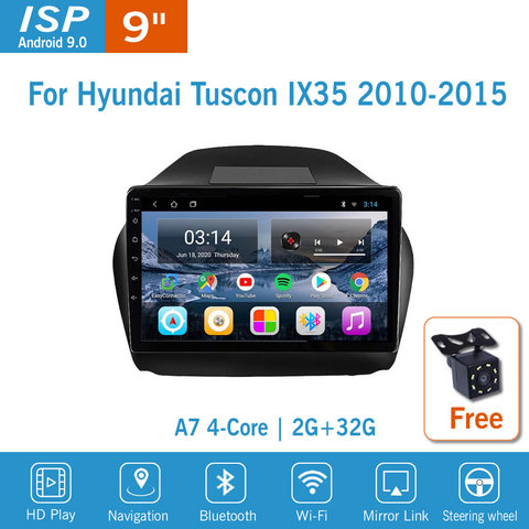 Radio Multimedia con GPS para coche, Radio con reproductor, Android 9, de 9 pulgadas pantalla IPS, navegador Navi, estéreo para coche, WIFI, para HYUNDAI Tuscon IX35 ► Foto 1/6