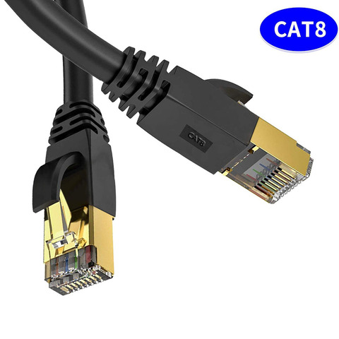 Cable Ethernet Cat 8, Cable de red LAN Cat8 Rj45, Cable de red de velocidad 40Gbps 2000Mhz 26AWG 1m 2m 3m 5m 10m 20m 30m para enrutador ► Foto 1/6