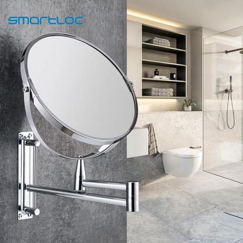 Smartloc-Espejo inteligente extensible de 8 pulgadas, espejo de baño con aumento 1X5X, montado en la pared, para maquillaje ► Foto 1/6