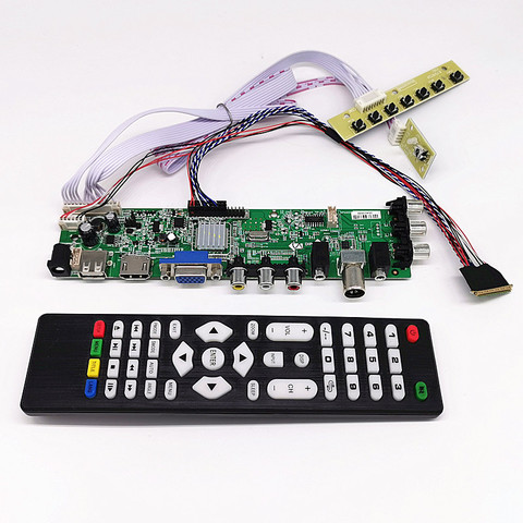 DVB-T2/DVB-T/DVB-C TV digital LCD controlador Kit de placa controladora para 15,6 