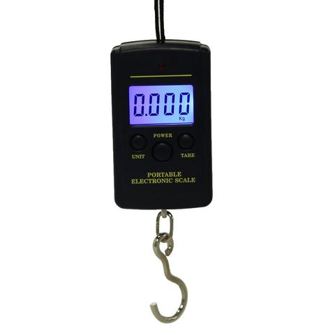 40kg x 10g Mini báscula Digital para pesca equipaje viaje ponderación Steelyard colgando Balanza de gancho electrónica, herramienta de peso de cocina ► Foto 1/6