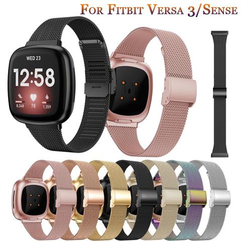 Correa de lujo para Fitbit Versa 3/Sense, Accesorio clásico de moda de Milán para Fitbit Versa3 ► Foto 1/6