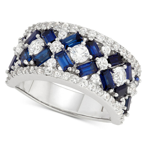 Huitan-Anillo de cristal con Circonia cúbica azul para mujer, joya de boda, regalo de aniversario, anillos de Dama ► Foto 1/2