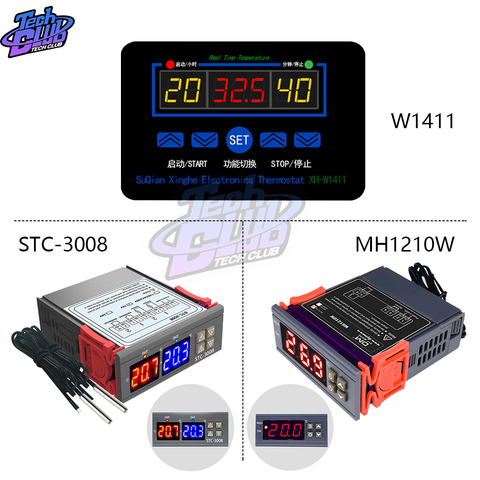 Controlador de temperatura Digital, termostato termorregulador, incubadora DC 12V 220V 10A, STC-3008 de enfriamiento de calefacción, XH-W1411 MH1210W ► Foto 1/6