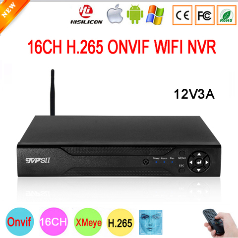 5mp/4mp/3mp/2mp/1mp cámara IP de plástico 12V 3A disipador de calor Hi3536D vmeyesuper de H.265 + 5mp 16CH 16 canales WIFI Onvif Mini CCTV NVR ► Foto 1/5