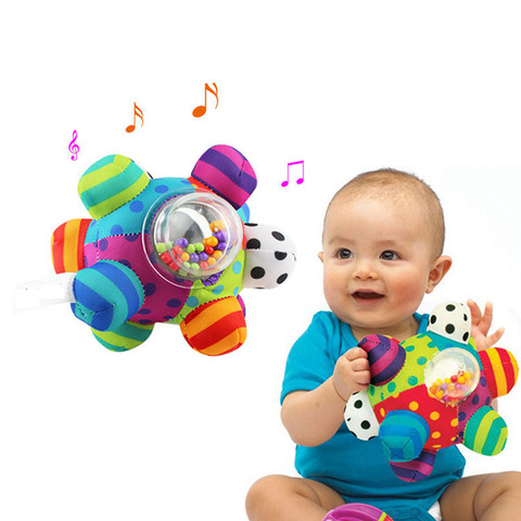 Sonajeros de bola con campana Sonora para bebé, juguete para desarrollar la inteligencia cognitiva del bebé, sonajero de mano para Bebé/niño ► Foto 1/6