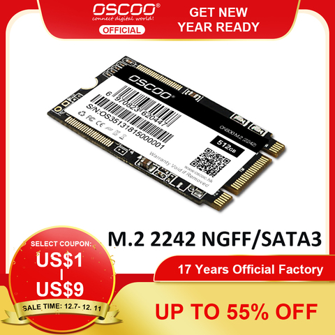 OSCOO m.2 SSD 2242 de 128GB 256GB 512GB HDD 2242mm NGFF SSD M2 SATA disco duro de 1tb para portátil saltador 3 pro prestigio ► Foto 1/6