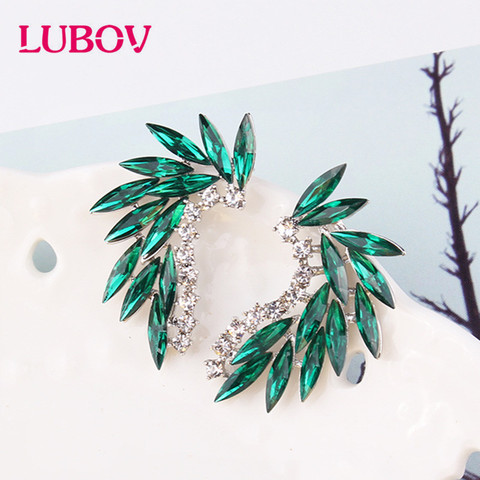 LUBOV-pendientes de tuerca con alas de colores para mujer, 3 estilos, piedra de cristal acrílico, Piercing, joyas de boda de última moda, regalo de Navidad ► Foto 1/6