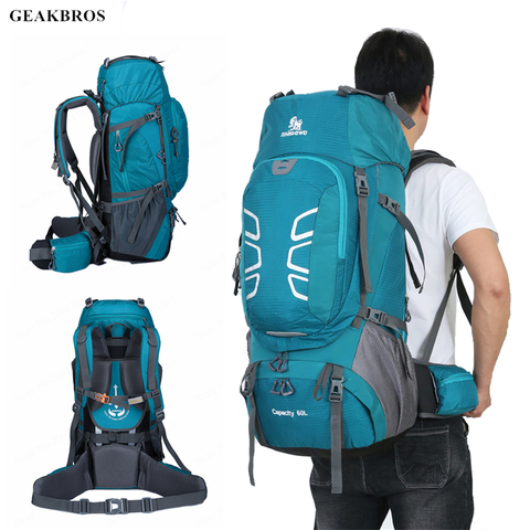 Bolsa para deportes al aire libre impermeable para hombre y mujer, mochila para escalada, senderismo, Camping, montañismo, viaje, bolsas de pesca, 50/60L ► Foto 1/6