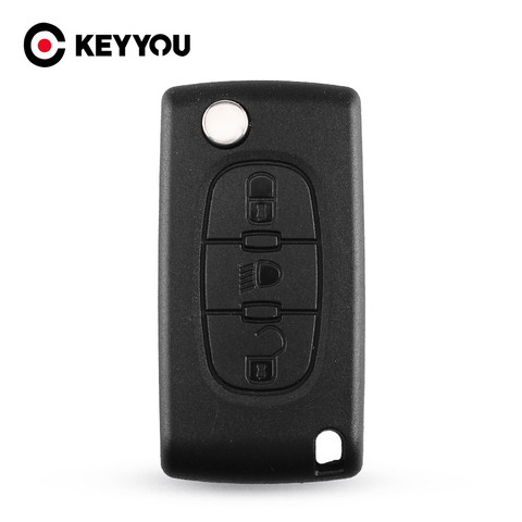 KEYYOU-funda de 3 botones para llave de coche, carcasa para llave remota para PEUGEOT 107, 207, 307, 308, 406, 408, 20x, HU83, CE0523 ► Foto 1/6