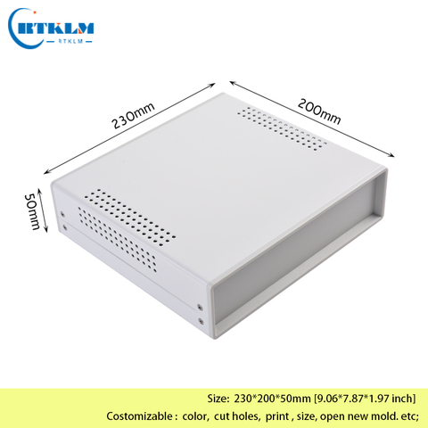 Caja de hierro para proyectos de bricolaje, carcasas de hierro para empalmes electrónicos, carcasa de instrumentos de bricolaje, carcasa de escritorio de hierro de 230x200x50mm ► Foto 1/6