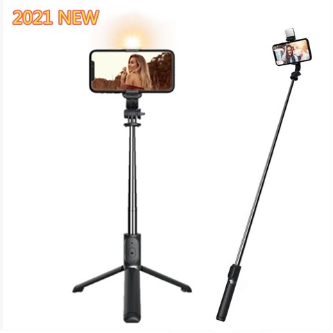 Roreta 2022 nuevo inalámbrico 4 en 1 Bluetooth Selfie Stick con trípode plegable monopiés de vídeo universal para Smartphone caliente ► Foto 1/6