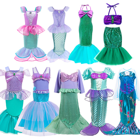 Disfraz de sirena pequeña para niñas, traje de princesa para Noche de Brujas, Ariel ► Foto 1/6