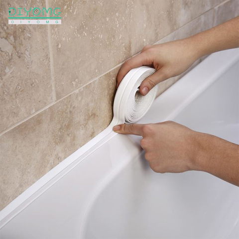 Cinta de sellado autoadhesiva impermeable para ducha de baño, fregadero de cocina, molde de PVC, pegatinas de pared, cinta de costura para puerta y ventana ► Foto 1/6