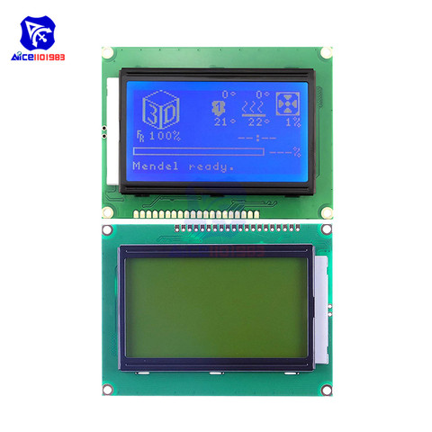 Diymore 128x64 Dots gráfico 12864 Módulo de pantalla LCD con retroiluminación ST7920 IIC I2C SPI para impresora Arduino Raspberry Pi STM32 3D ► Foto 1/6