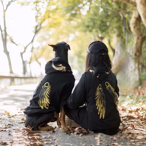 Sudadera con capucha de ala para perros medianos y grandes, ropa de invierno cálida para perros, Doberman, Husky, Bulldog Francés, Corgi, abrigo, TLC24 ► Foto 1/6