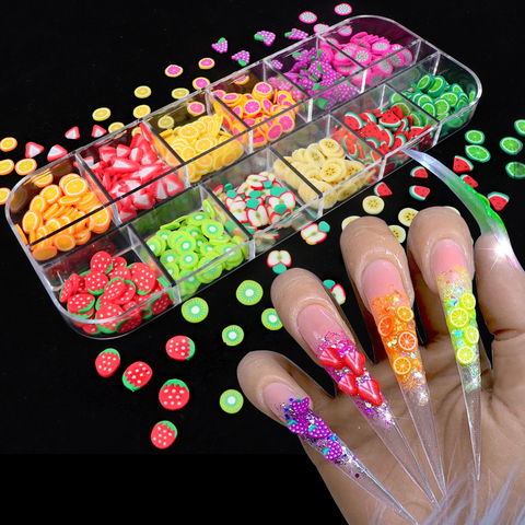Decoración de uñas en 3D, diseño de frutas DIY, rebanadas pequeñas, arcilla polimérica de belleza acrílica, accesorio adhesivos para uñas ► Foto 1/6