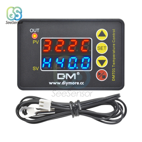 Controlador de temperatura Digital LED, regulador de temperatura, termostato para incubadora, Control de enfriamiento de calefacción, alarma de zumbador DMT01 220V 12V 24V ► Foto 1/6