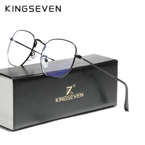 KINGSEVEN-gafas de protección contra luz azul de titanio para hombre y mujer, anteojos antiazules para ordenador y videojuegos ► Foto 1/3