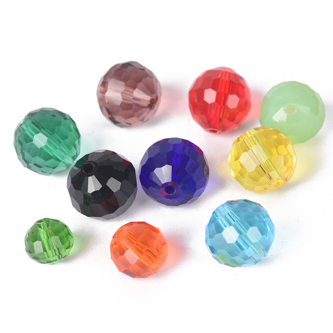 Bolas redondas de 96 caras para discoteca, bolas de Disco cortadas de 8mm, 10mm y 12mm, cuentas espaciadoras sueltas de cristal, lote de colores para fabricación de joyería DIY, 36 Uds. ► Foto 1/6