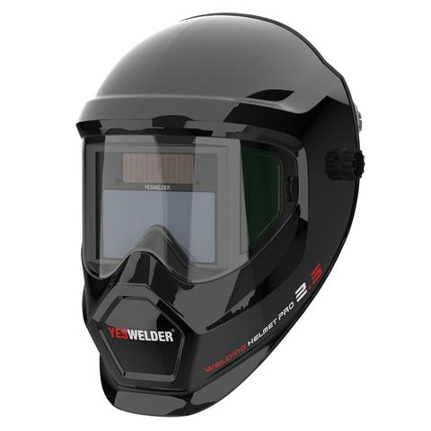 Casco de soldadura YESWELDER antiniebla Color verdadero alimentado por energía Solar automático Máscara de Soldadura con vista lateral para TIG MIG ARC LYG-S400S ► Foto 1/5