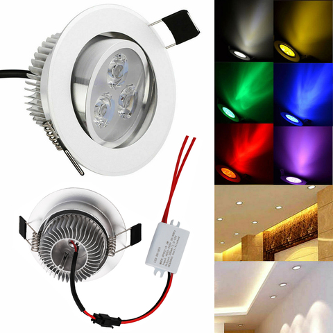 Lámpara empotrada de techo Ultra brillante para decoración del hogar, foco de luz LED de 6W y 8 colores, CA de 220V y 110V con controlador hacia abajo para Hotel ► Foto 1/6