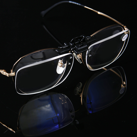 1 par lupa gafas con el Clip de la presbicia Clip en abatible hacia arriba gafas 2.5x aumento lupa para leer estampado pequeño ► Foto 1/6