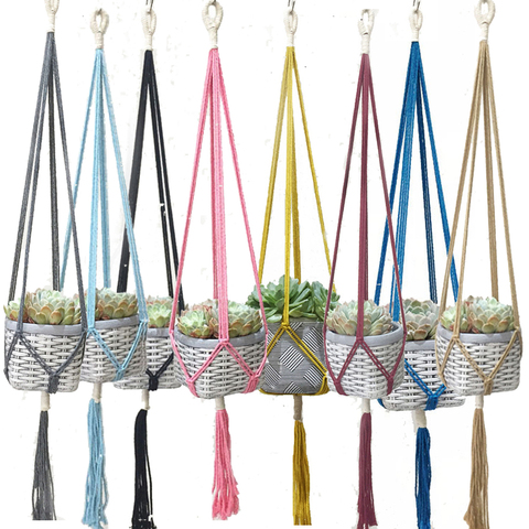 Macramé para planta, colgador de macetas de colores para el hogar y el jardín ► Foto 1/6