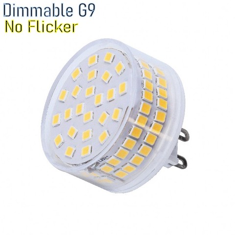 Bombilla LED regulable G9 AC120V 220V 9W 90LED SMD2835, lámpara de luz LED sin parpadeo, lámpara de araña de 850LM, reemplazo de iluminación halógena de 80W ► Foto 1/6