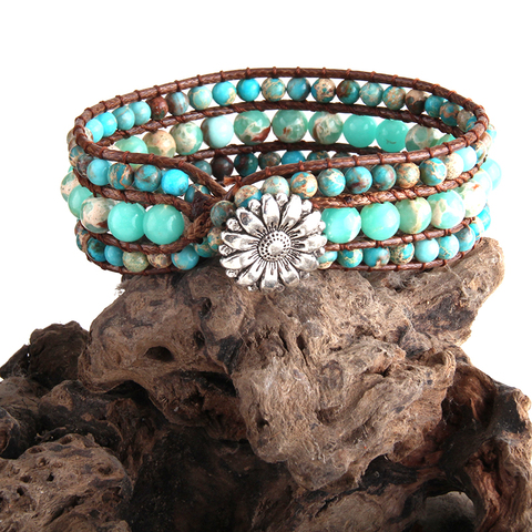 RH-pulsera bohemia de moda, joyería colorida con piedras naturales, brazalete con cuentas de amistad, envío directo ► Foto 1/6