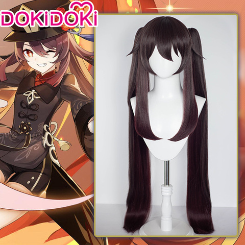 DokiDoki juego de la isla de Kyushu impacto Cosplay Halloween Hutao Cosplay Peluca de la isla de Kyushu impacto Hu Tao Cosplay cabello ► Foto 1/4