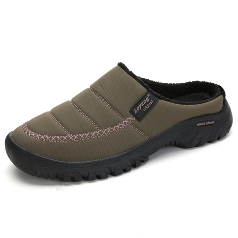 Zapatillas de felpa de terciopelo antideslizantes para hombre y mujer, pantuflas de felpa para interior y exterior, para dormitorio, para clima frío ► Foto 1/6