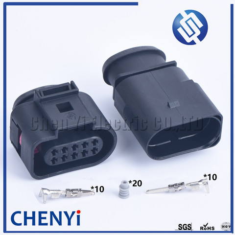 1 set 10 Pin 1,5mm conector a prueba de agua para coche auto enchufe eléctrico 1J0973815 1J0 973 815 1J0973715 1J0 973 de 715 para vw audi ► Foto 1/6