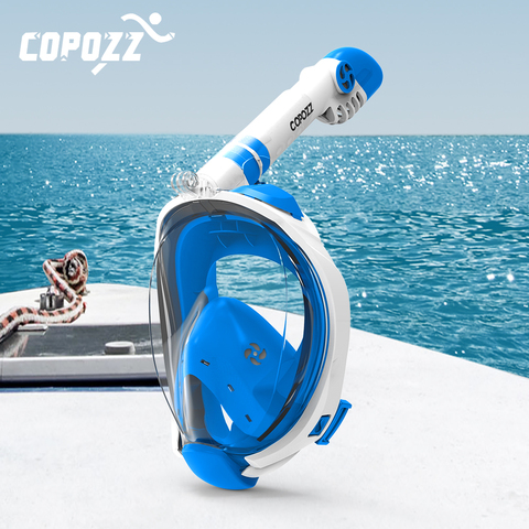 Máscara de buceo de cara completa, gafas antiniebla Scuba con soporte para cámara, máscara respiratoria subacuática, máscara de natación Snorkel para adultos y jóvenes ► Foto 1/6