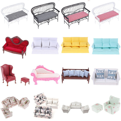 Mini almohadas de sofá lindo para muñecas niños simulación casa de muñecas muebles juguetes 1:12 casa de muñecas en miniatura ► Foto 1/6