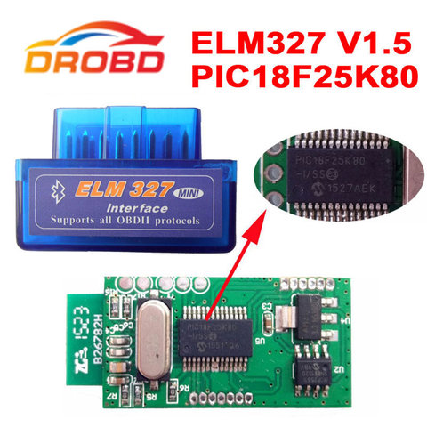 Herramienta de diagnóstico Lector de Código ELM327 V1.5 Mini Chip Mini ELM327 ELM 327 V1.5 Con PIC18F25K80 V 1.5 Bluetooth OBD2 escáner ► Foto 1/6
