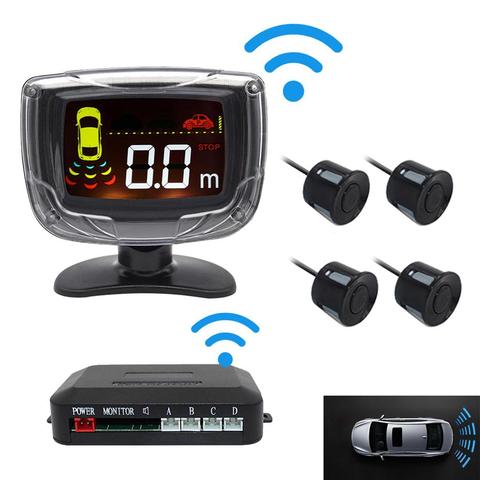 Conjunto de Sensor de aparcamiento para coches, pantalla LCD, 4 Sonda de Radar, sistema de detección monitorizado con Radar de marcha atrás ► Foto 1/6