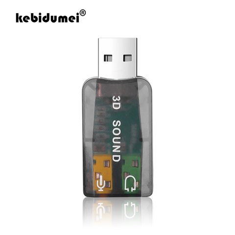 Kebidumei-tarjeta de sonido USB 5,1, tarjeta de sonido externa, Adaptador de Audio, micrófono, altavoz, interfaz de Audio para ordenador portátil y PC ► Foto 1/6