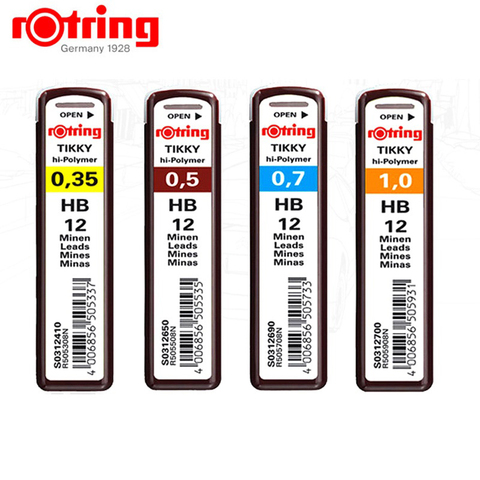 Rotring-lápiz mecánico de plomo, 0,35mm/0,5mm, 0,7mm/1,0mm, recargas lápiz automático, 4 unidades/lote ► Foto 1/5