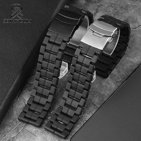 Correa de reloj militar para exteriores, accesorio de pulsera Universal de fibra de carbono de 23mm en color negro, para buceo, 3051 ► Foto 1/6