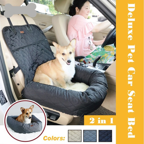 2 en 1 para mascotas perro protector plegable para asiento de coche Transportín seguro casa cachorro bolso accesorios de viaje para coche bolsa de asiento de perro a prueba de agua la cesta ► Foto 1/6