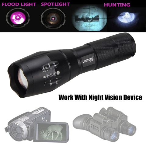 Linterna de caza profesional con visión nocturna, dispositivo táctico de  radiación infrarroja IR850NM, con zoom, impermeable, 5W - AliExpress