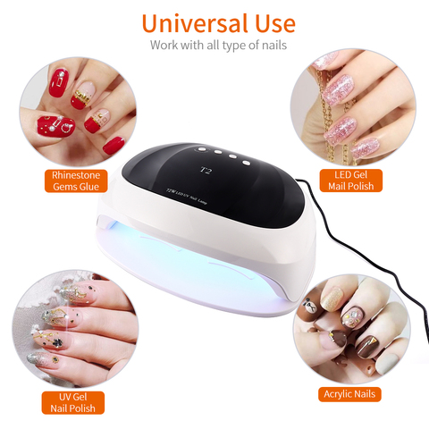 Secador de uñas UV T2, lámpara de secado de esmalte secado de uñas con 36LED, manicura, manos y pies dobles, 72W ► Foto 1/1