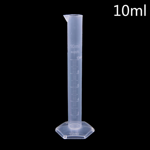 Cilindro de medición de plástico, herramientas graduadas, cilindro graduado de laboratorio químico, suministros de laboratorio escolar, 10ml ► Foto 1/4
