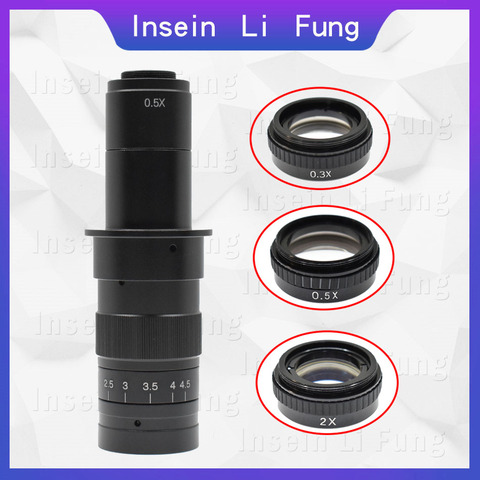 Cámara de microscopio de vídeo Monocular, lente Industrial, aumento de la distancia de trabajo, 0,3x 0,5X 2X ► Foto 1/6