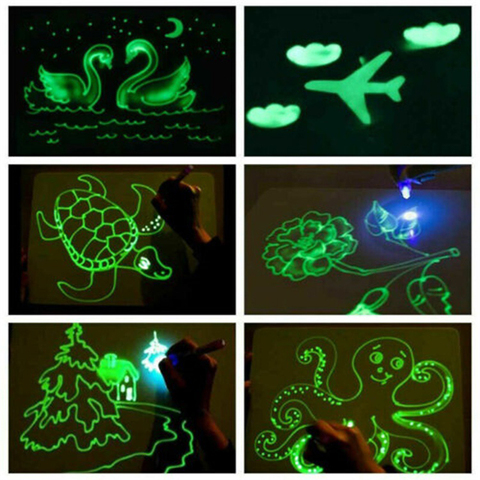 Tablero de dibujo luminoso en inglés para niños, juguete educativo con bolígrafo fluorescente ligero para dibujar en la oscuridad ► Foto 1/6