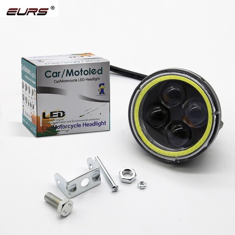 3 pulgadas 20W LED faro de la motocicleta Halo ojos de ángel anillo coche 4D lente niebla lámpara de trabajo de luz de Flash luz Auto sport 12V 24V ► Foto 1/6