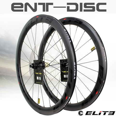 ELITEWHEELS ENT-ruedas de carbono con freno de disco, 700c UCI, juego de ruedas de carbono para bicicleta de carretera de calidad, con cerradura central o Ciclismo de Carretera Bock de 6 manchas ► Foto 1/6